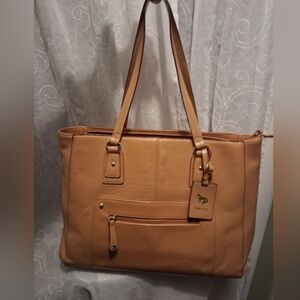 FINAL..Emma Fox Tan Leather Tote Bag